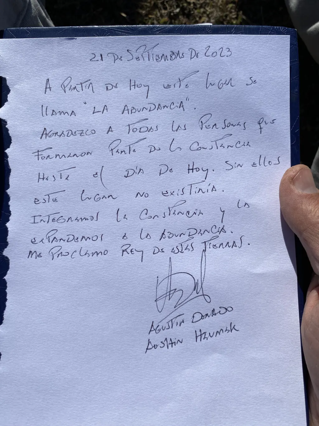 La Carta de cambio de nombre.