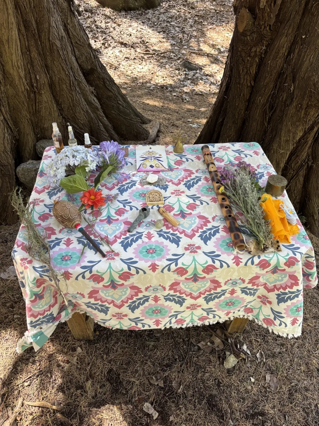 El altar para la bienvenida de Susy.